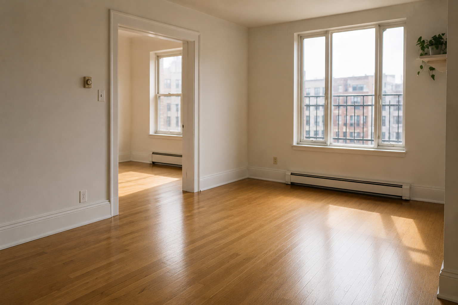 Appartement vide à Montréal après remise en état