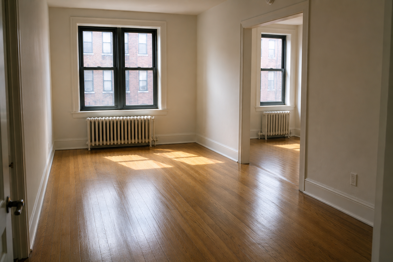 Plancher de bois remis en état