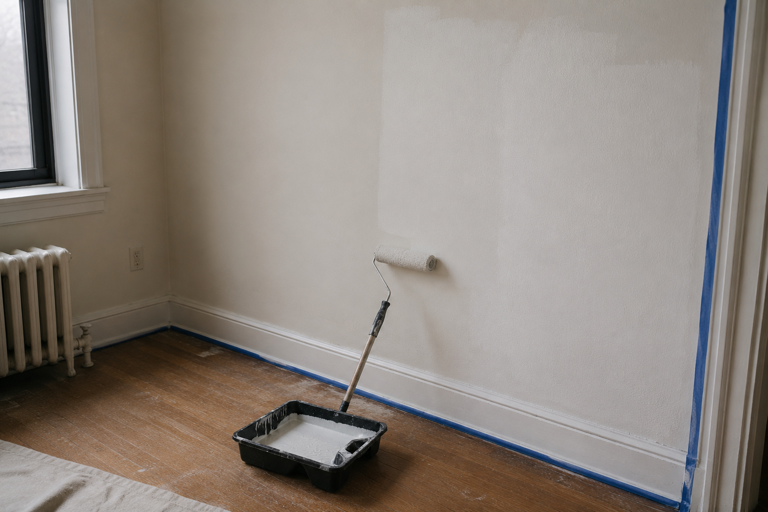 Retouches de peinture dans un appartement